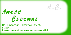 anett csernai business card